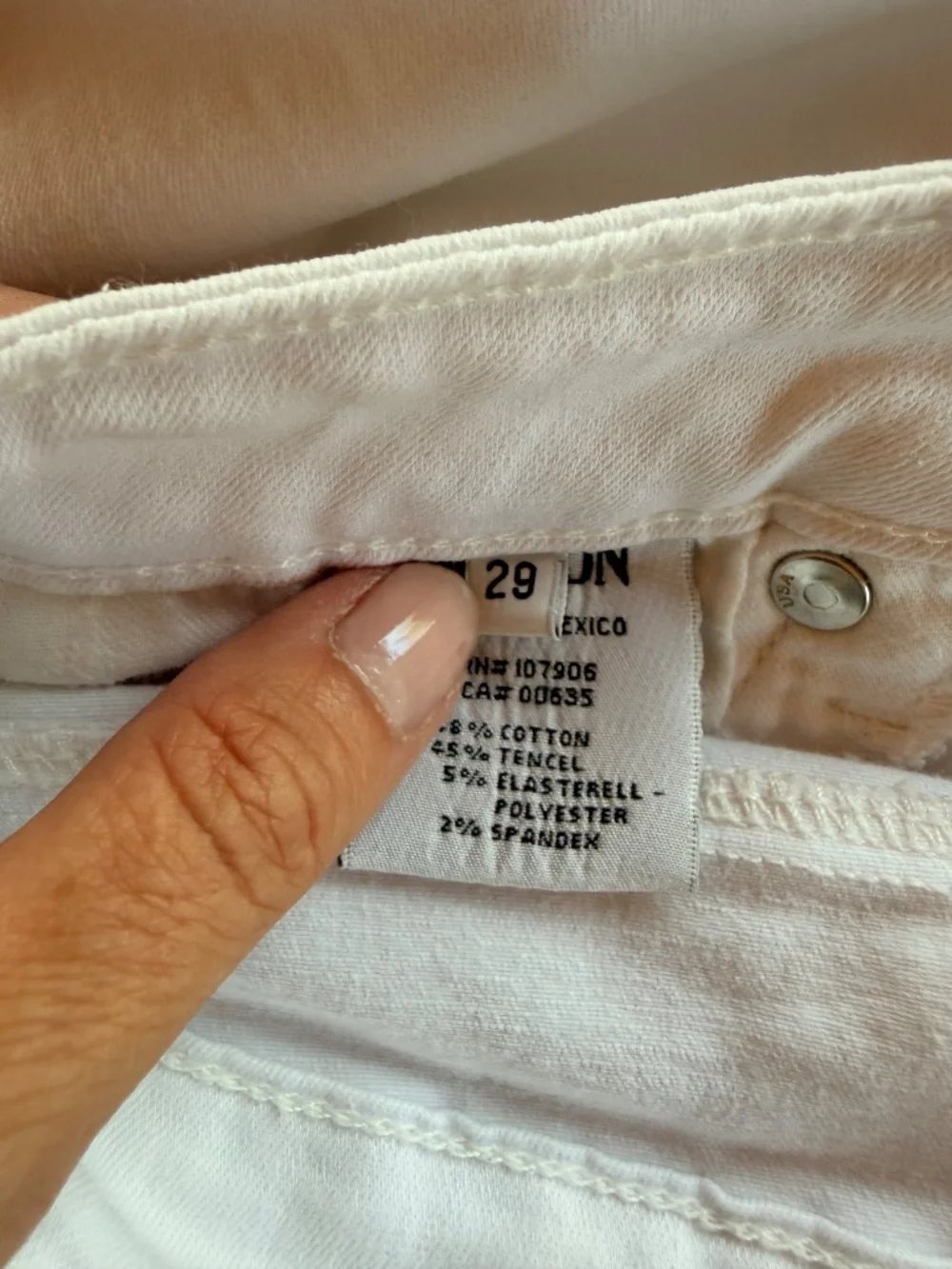 Hudson Bacara Crop Straight Cuffed White Jeans Mid Rise Sz 29
